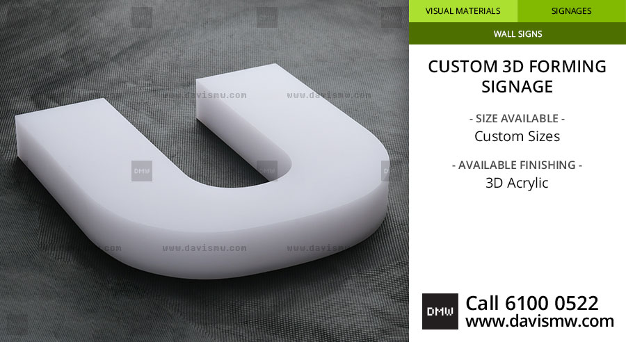 Custom 3D Forming Signage - 3D Acrylic - Davis Materialworks